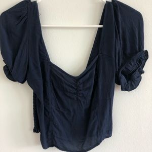 XS WAYF Fawn Crop Top Navy